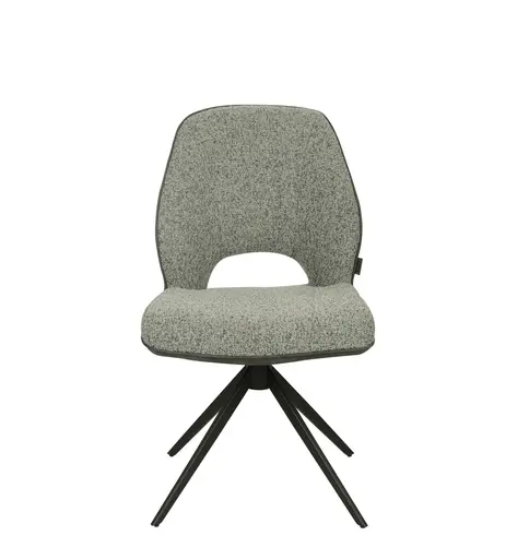 Stuhl MAILE - drehbar, Stoff, Grau, Anthrazit