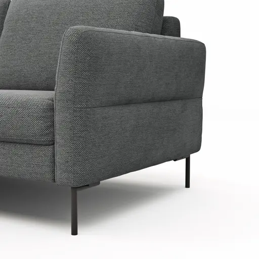 Ecksofa  Enna - Ecke links, 3-Sitzer, Sitzvorzug (motorisch), Stoff, Anthrazit