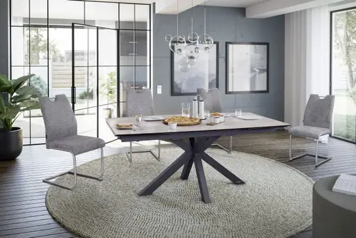 Esstisch MELANIA - ausziehbar, LB ca. 180x95, Keramik, Braun