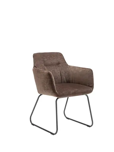 Armlehnstuhl Nashville - Stoff, Dunkelbraun