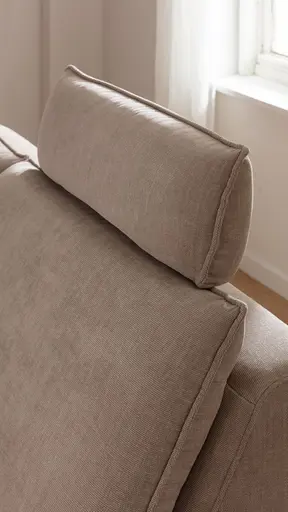 Ecksofa Tulsa KS - 2,5-Sitzer, Spitzecke und 1,5-Sitzer mit Anstellhocker aufklappbar rechts, inkl. Kopfstütze, AL verstellbar und Schlaffunktion, Stoff, Graubeige