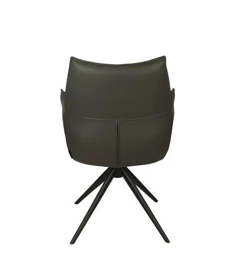 Armlehnstuhl MELE - drehbar, Leder, Dunkelbraun