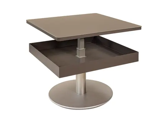 Couchtisch - Optiwhite Satinato Beigegrau B/H/T ca. 67/67/44-62