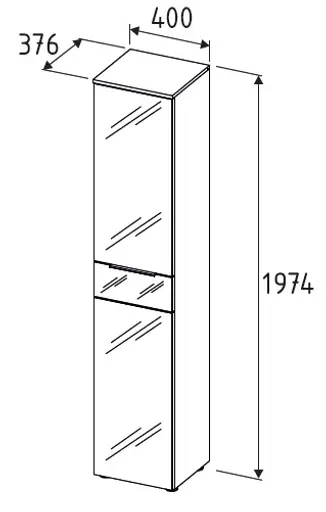 Büroschrank - B ca. 40 cm, Riva Eiche Nachbildung, Kaschmir