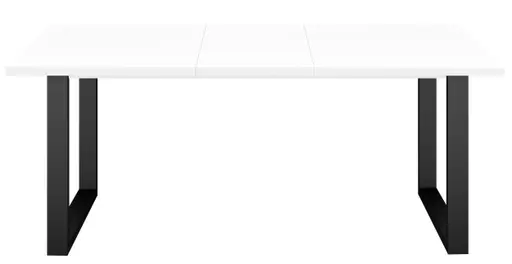 Esstisch - ausziehbar, LB ca. 140x90 cm, Weiß, Schwarz