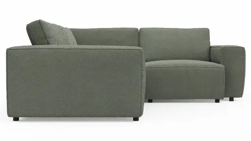 Ecksofa Lilaia - 2-Sitzer links, Ecke, 1,5-Sitzer Tief, Stoff, Olivgrün