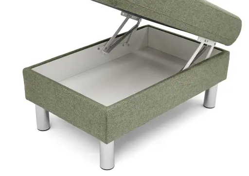 Hocker COOL - BL. ca. 70x70, mit Stauraum, Stoff, Hellgrün