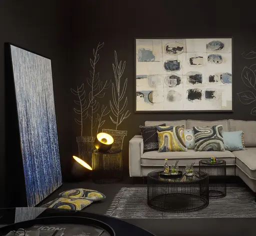 Couchtisch-Set- Stahl, Schwarz, Glas, Schwarz