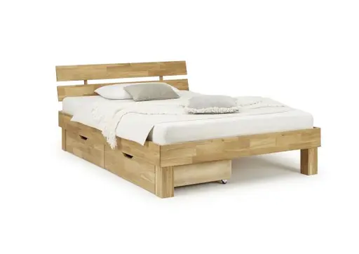 Bettgestell- Liegefläche ca. 140x200 cm, Wildeiche, Massiv, Geölt