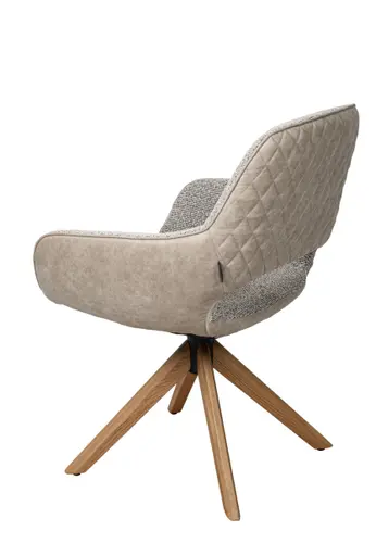 Armlehnstuhl MARIETTA - drehbar, Stoff, Hellbraun