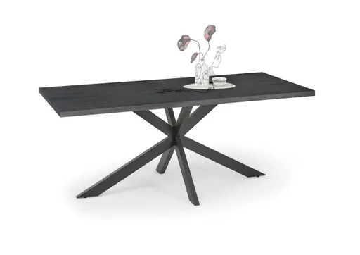 Esstisch - LB ca. 200x100 cm, Schwarzstahl, Schwarz