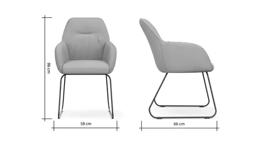 Armlehnstuhl Noli - Stoff, Dunkelgrün, Kufe