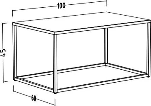Couchtisch - LB ca. 100x60 cm, Asteiche, Schwarz