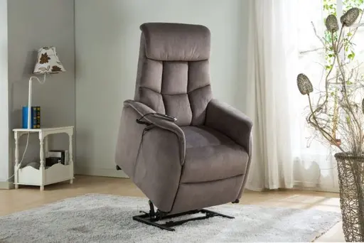 TV-Sessel - Aufstehhilfe, Relaxfunktion, Stoff, Grau