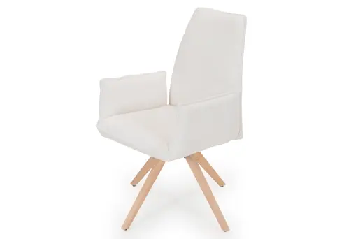 Armlehnstuhl - drehbar, Stoff, Weiß