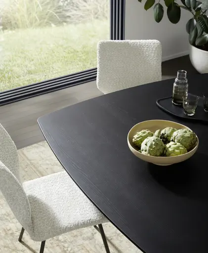 Esstisch Cono - LB ca. 140x140 cm, Eiche massiv, Schwarz