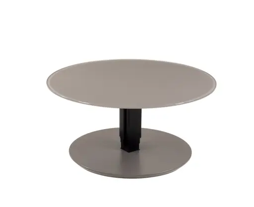 Couchtisch - höhenverstellbar, D. ca. 80cm, Graubeige lackiert