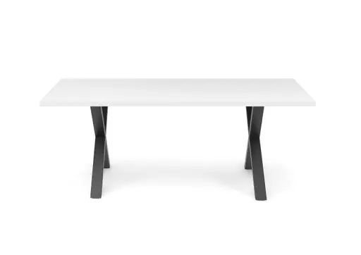 Esstisch - LB ca. 200x100 cm, Weiß, Schwarz