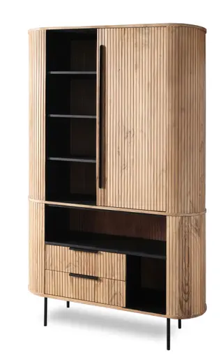 Highboard - mit Beleuchtung, B ca. 118 cm, Akazie massiv