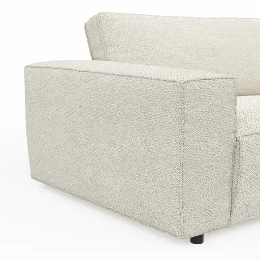 Ecksofa Lilaia - 2-Sitzer links, Ecke, 1,5-Sitzer Tief, Stoff, Creme