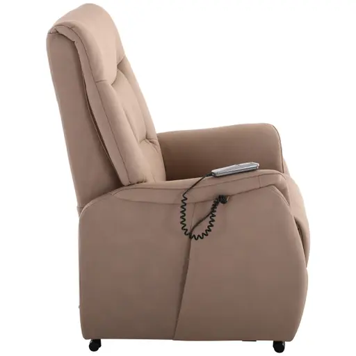 TV-Sessel MAILO - Aufstehhilfe, Relaxfunktion, Stoff, Grau-Beige