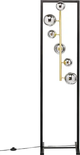 Stehleuchte- BH ca. 42X160 cm, Stahl, Pulverbeschichtet, Schwarz, Goldfarben