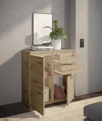 Kommode - B ca. 80 cm, Artisan Eiche Nachbildung