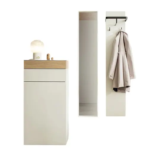 Garderobenkombination Aversa -  3-teilig, Lack, Weiß