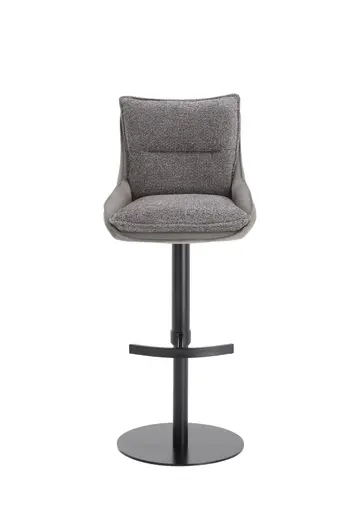 Barhocker MANDY - höhenverstellbar, Stoff, Graubeige