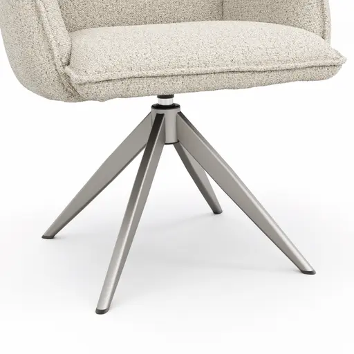 Armlehnstuhl Dinner - drehbar, Stoff, Champagner