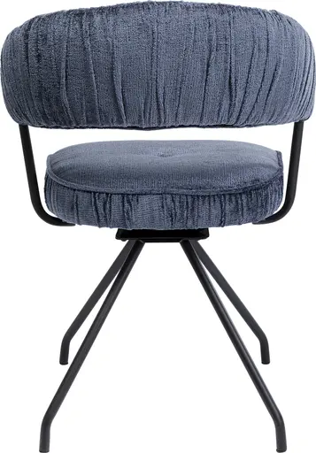 Drehstuhl- Stoff, Blau, Stahl, Schwarz, Pulverbeschichtet