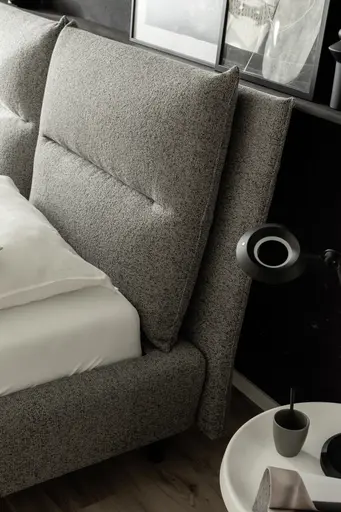 Polsterbett - Liegefläche ca. 180x200 cm, Stoff graublau