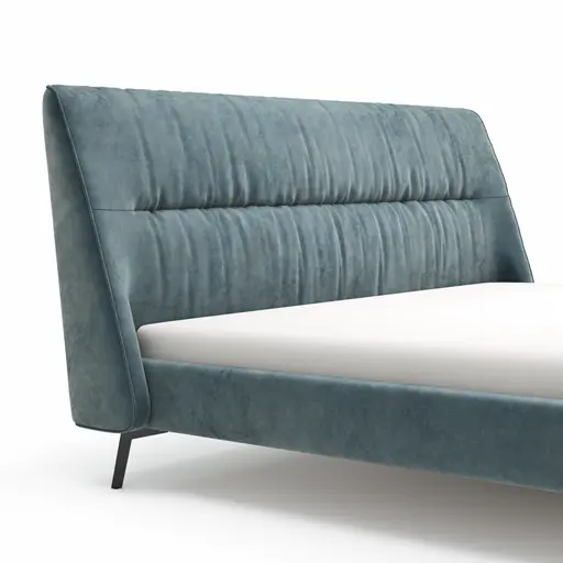 Bett Alvito - Liegefläche 180x200 cm, Stoff, Azurblau