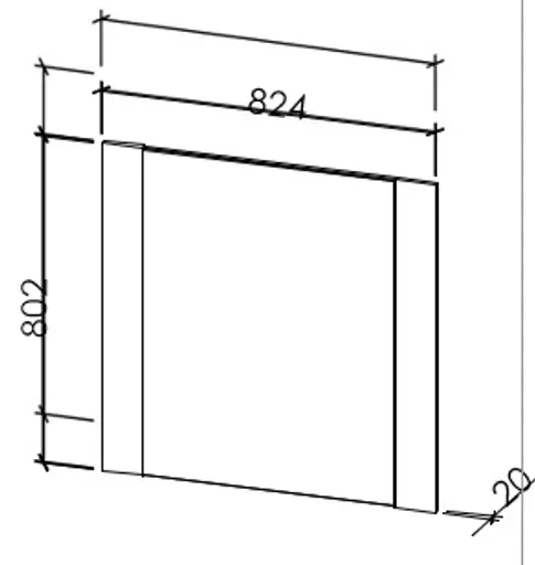 Spiegel - LB ca. 82x80 cm, Eiche bianco massiv geölt