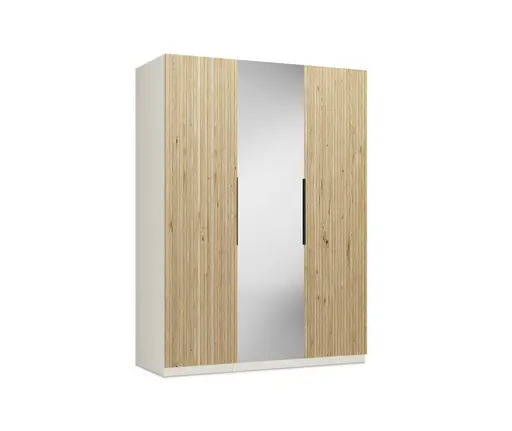 Drehtürenschrank- B ca. 150 cm, Kaschmir, Matt, Eiche, Massiv, Geölt