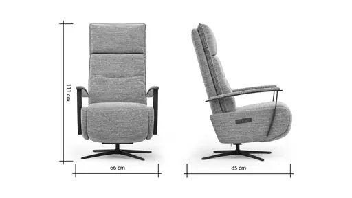 TV-Sessel Lima - Größe M, Relaxfunktion motorisch, Stoff, Moos