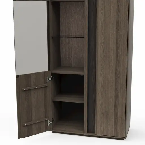 Vitrine Saratoga - Buche massiv, silbergrau geölt