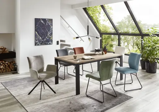 Esstisch - ausziehbar, LB ca. 180x100cm, Dekor Halifax Tabak