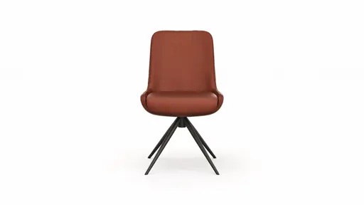 Stuhl Mis - Leder, Rost, Gestell, Schwarz