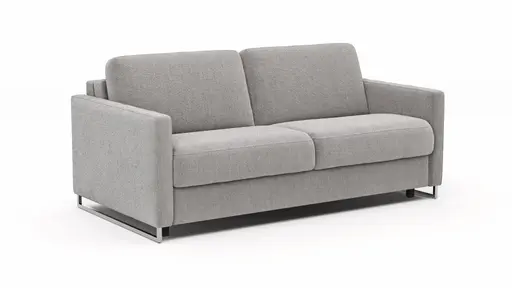 Sofa Nuoro - 2,5-Sitzer inkl. Schlaffunktion, Armlehne mit Kufe, Stoff, Grau