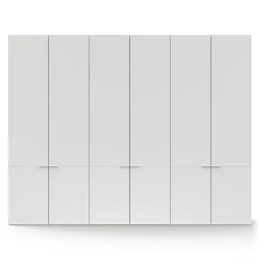 Drehtürenschrank Matera - BTH ca. 301x60x235 cm, Lack Matt, Weiß