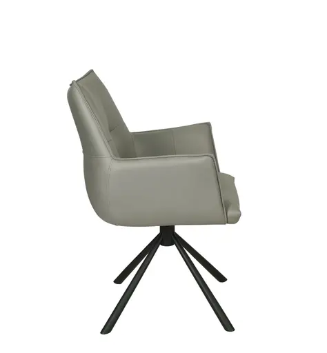 Armlehnstuhl MAKANA - drehbar, Stoff, Hellgrau