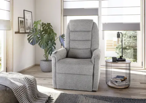 TV-Sessel MYRON - Aufstehhilfe, Relaxfunktion, Stoff, Grau