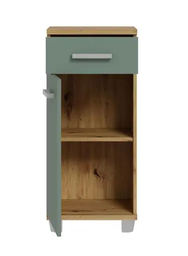 Kommode- Eiche Dekor, Graugrün