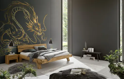 Bettgestell- Liegefläche ca. 180x200 cm, Eiche, Massiv, Geölt