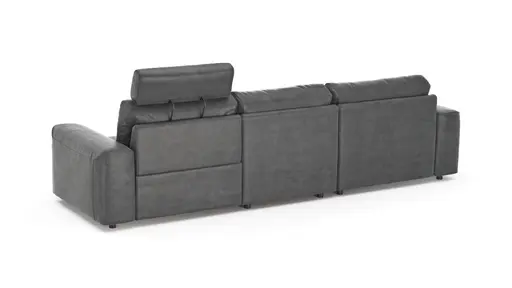 Ecksofa Balok - Longchair groß links mit 2,5-Sitzer, inkl. Relaxfunktion (motorisch) und Kopfstütze, Stoff, Anthrazit