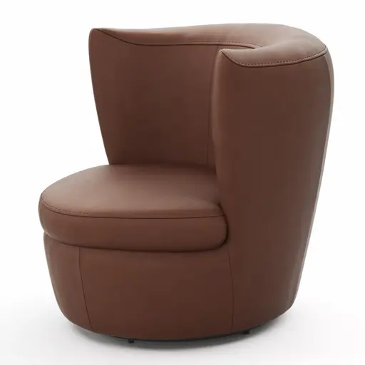 Sessel Cativa - drehbar, Leder, Cognac