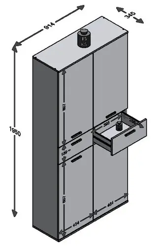 Schuhschrank- Eiche Dekor, Weiß