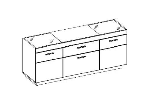 TV-Lowboard - mit Beleuchtung, B ca. 150 cm, Kaschmir, Coast Evoke Eiche Nachbildung