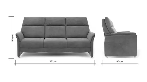 Sofa Bogota - 3-Sitzer, Stoff, Schlammgrün